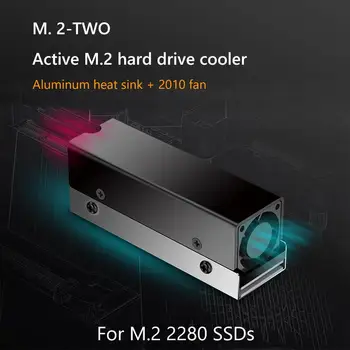 Твърд диск M. 2 SSD твърд радиатор с вентилатор, алуминиев PCI-E NVMe, термопласт, охладител за настолни аксесоари