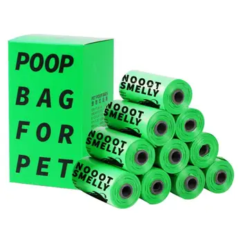 Торбички за кучешки какашек 100шт Херметически екологични Торбички за отпадъци на домашни любимци Многофункционални Компостируемые чанти за домашни какашек Зелена Удебелена куче