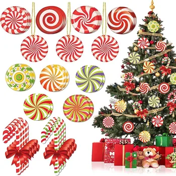 Украса За Коледното парти, Коледно дърво, окачване с бонбони, Сладки бонбони Noel, украса, весела Коледа, честита Нова година