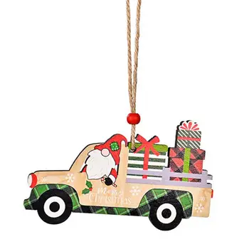 Украса с принтом Коледните автомобил, цветни украшения във формата на Коледен Елф, за многократна употреба Празнична декорация, Парти за Коледа, за Коледа