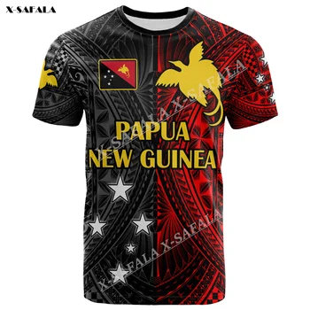 Флаг Печат на Папуа-Нова Гвинея, Полинезийски X-SAFALA COUNTRY, Мъжки тениски с 3D Принтом, Блузи, Тениски, Къс ръкав, Ежедневни, Бързосъхнеща, Дишаща
