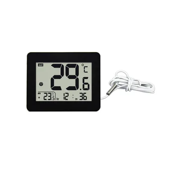 Цифров двойно-термометър, външен термометър за стая, електронен регулатор на температурата в стаята по-големи деца, черен
