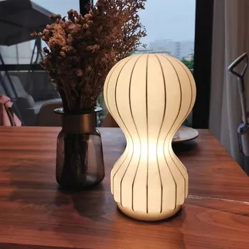 Японската настолна лампа Ярка украса, текстилен лампа с Бяла коприна лампа, Нощна лампа за спални, лампи за ресторант в хола